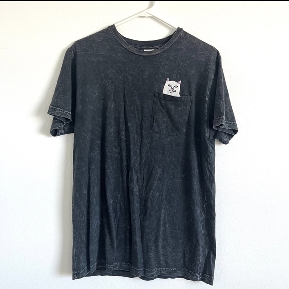 RIPNDIP Tie-Dyed Lord Nermal Front Pocket Flipping You Off T-shirt - Picture 2 of 4